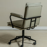 Executive Cushioned Office Chair (Grey Faux Leather) – Mid-century Modern Swivel Desk Chair - Marcel Olsen