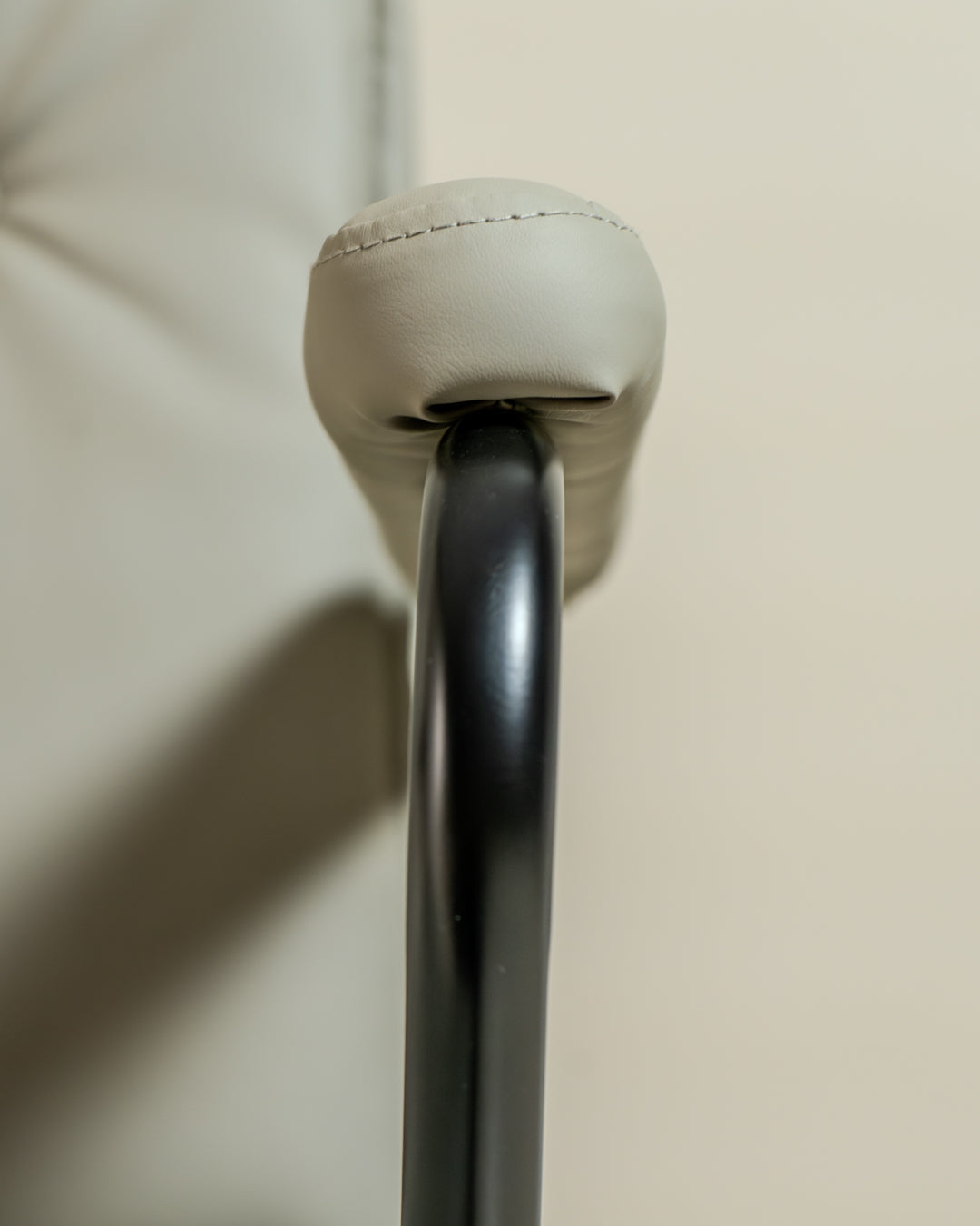 Executive Cushioned Office Chair (Grey Faux Leather) – Mid-century Modern Swivel Desk Chair - Marcel Olsen