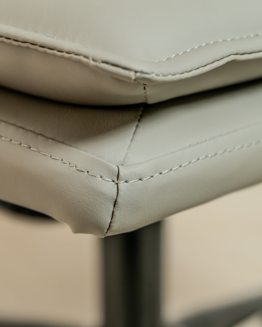 Executive Cushioned Office Chair (Grey Faux Leather) – Mid-century Modern Swivel Desk Chair - Marcel Olsen