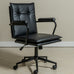 Executive Cushioned Office Chair (Black Faux Leather) – Mid-century Modern Swivel Desk Chair - Marcel Olsen