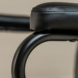 Executive Cushioned Office Chair (Black Faux Leather) – Mid-century Modern Swivel Desk Chair - Marcel Olsen