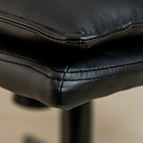 Executive Cushioned Office Chair (Black Faux Leather) – Mid-century Modern Swivel Desk Chair - Marcel Olsen