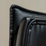 Executive Cushioned Office Chair (Black Faux Leather) – Mid-century Modern Swivel Desk Chair - Marcel Olsen