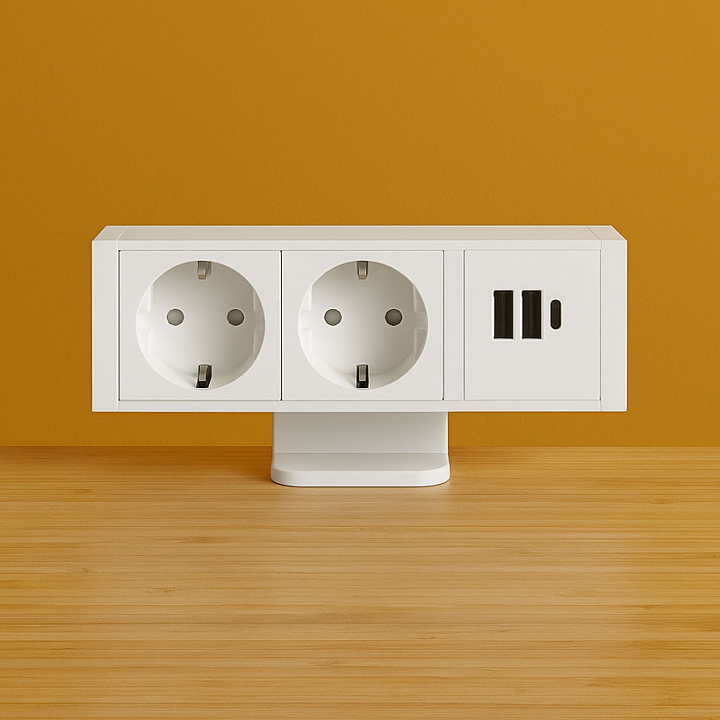 5-in-1 Power Strip With USB-C, Desk Clamp (White) Power & Wire Management - Marcel Olsen