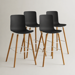 Casco Scandinavian Bar Stools – Set of 4 (Jet Black / Arctic White) – Outlet Outlet Products - Marcel Olsen