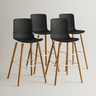 Casco Scandinavian Bar Stools – Set of 4 (Jet Black / Arctic White) – Outlet Outlet Products - Marcel Olsen