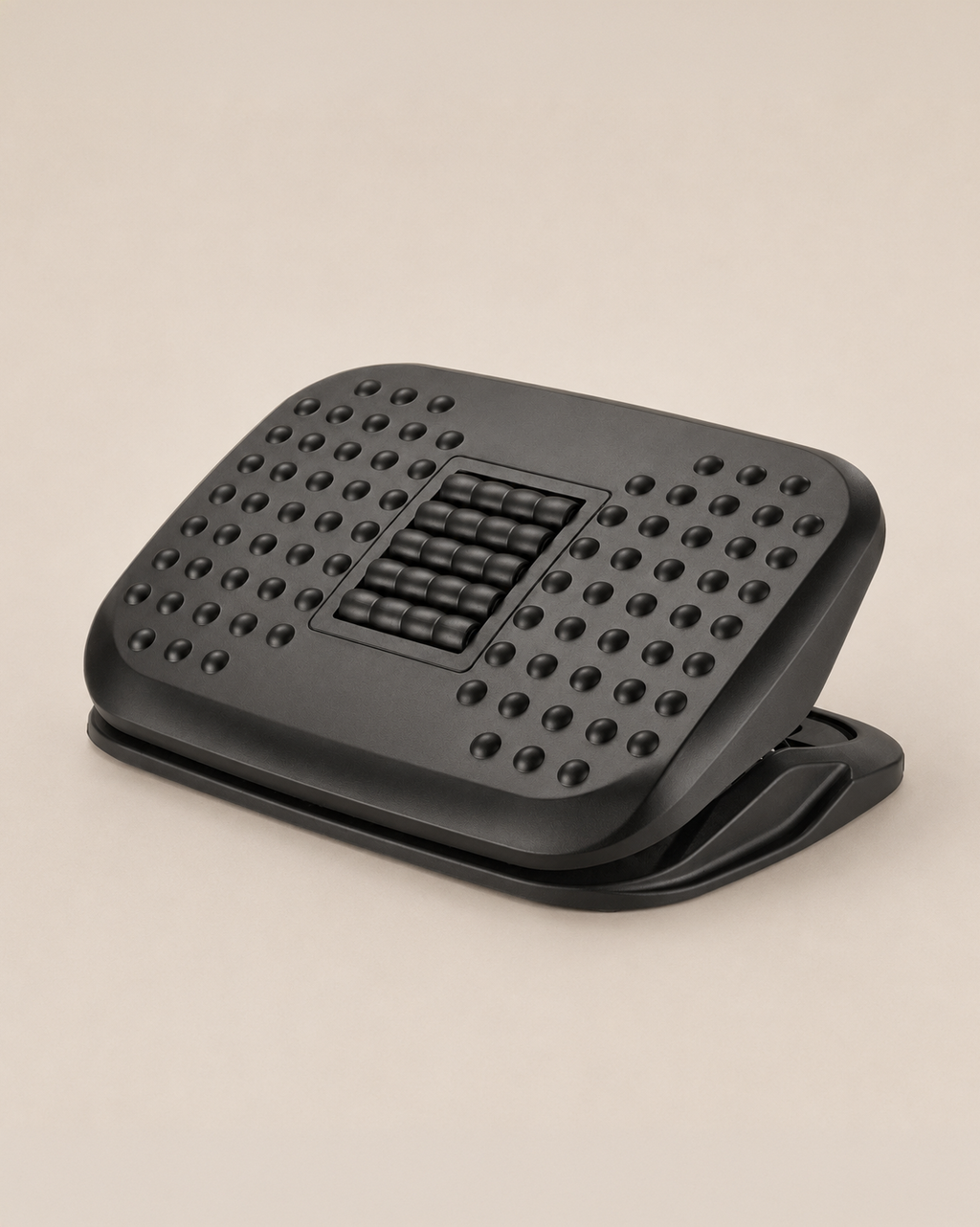 Ergonomic Adjustable Footrest With Massage Rollers – Black - Outlet - Marcel Olsen
