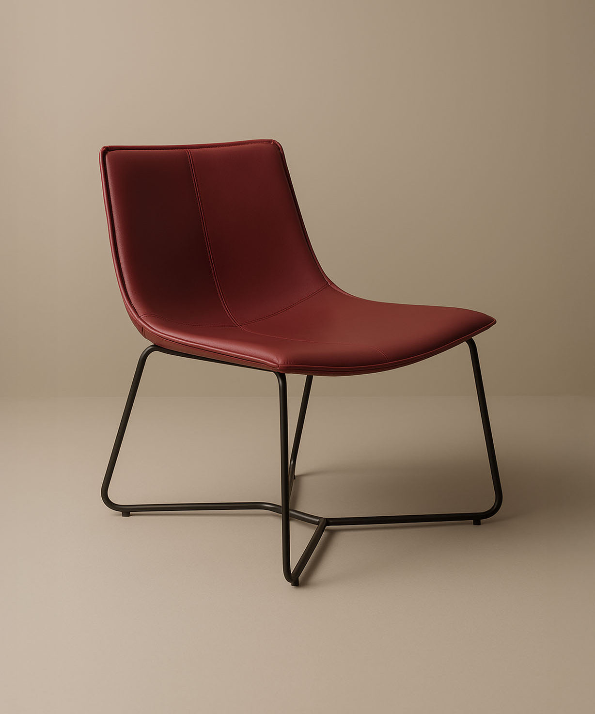 Bergondo Cocoon Accent Chair (London Brick Red ) – Mid-century Modern Coconut Style Lounge Chair - Marcel Olsen