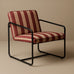Berria Armchair Metal & Striped Fabric (Crimson Sand) – Modern Boho Summer Lounge Chair - Marcel Olsen