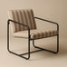 Berria Armchair Metal & Striped Fabric (Dune Sand) – Modern Boho Summer Lounge Chair - Marcel Olsen