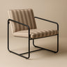 Berria Armchair Metal & Striped Fabric (Dune Sand) – Modern Boho Summer Lounge Chair - Marcel Olsen