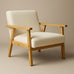 Sarria Mid-century Upholstered Armchair (Arena Beige Fabric) – Scandinavian Style 1 Seater Sofa - Marcel Olsen