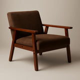 Sarria Mid-century Upholstered Armchair (Tierra Brown Fabric) – Scandinavian Style 1 Seater Sofa - Marcel Olsen
