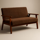 Sarria Mid-century Upholstered Sofa (Tierra Brown Fabric) – Scandinavian Style 2 Seater Sofa - Marcel Olsen