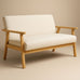 Sarria Mid-century Upholstered Sofa (Arena Beige Fabric) – Scandinavian Style 2 Seater Sofa - Marcel Olsen