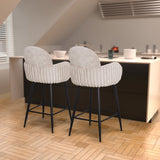Nubbi Upholstered Bar Stool - Cloud Grey (Seat Height __cm - High) - Jacob Bek