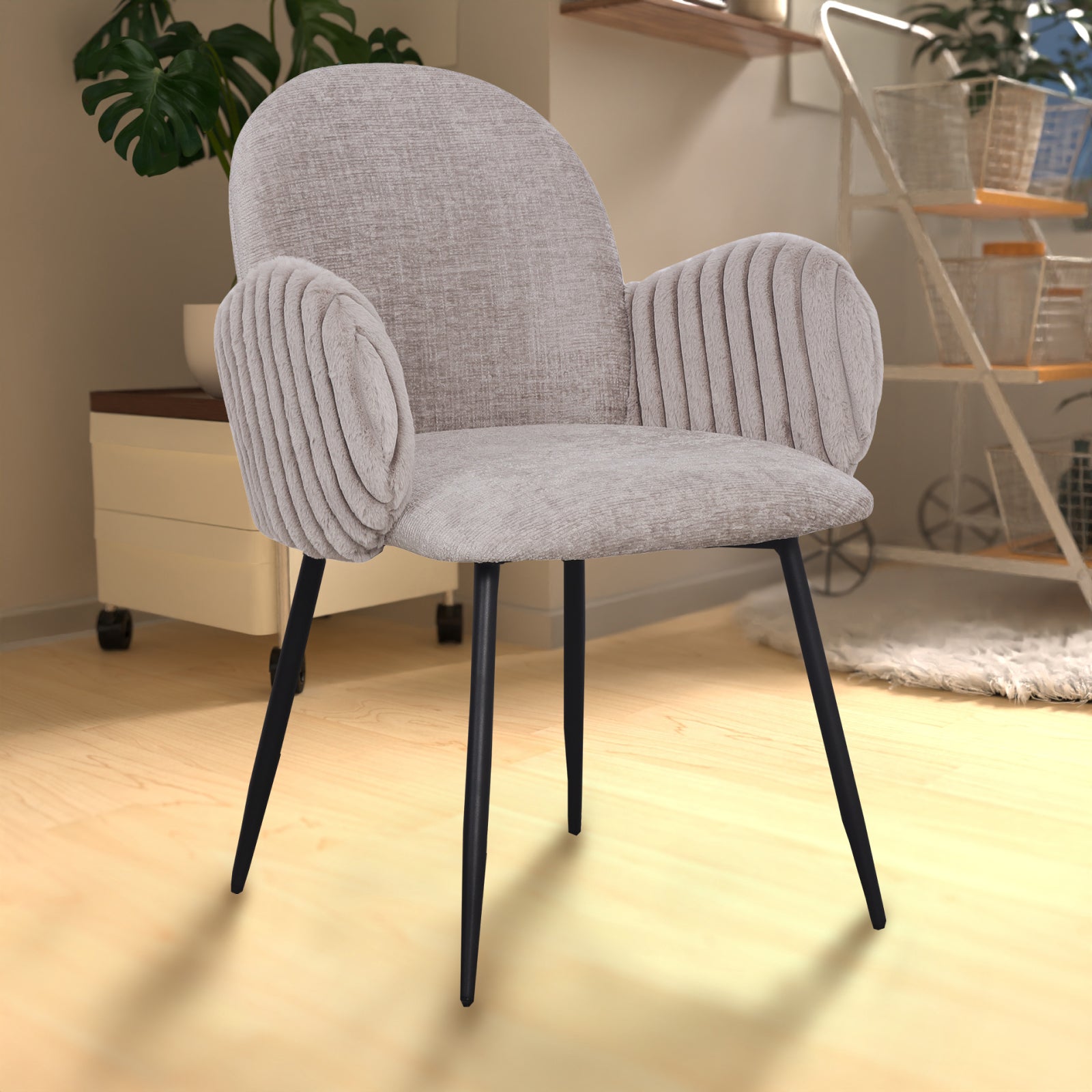 Nubbi Upholstered Dining Chair - Cloud Grey - Jacob Bek