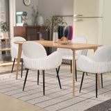 Nubbi Upholstered Dining Chair - Soft White - Jacob Bek