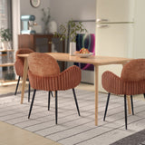 Nubbi Upholstered Dining Chair - Terracotta Brown - Jacob Bek