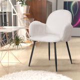 Nubbi Upholstered Dining Chair - Soft White - Jacob Bek