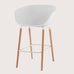 Casco Modern Bar Stool Armchair (Arctic White) – Scandinavian Style Shell Stool with Wooden Legs & Armrests (68cm) - Marcel Olsen
