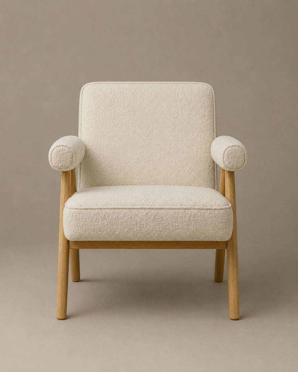 Bascuas Boho Upholstered Armchair (Bouclé White Fabric) – Outlet - Marcel Olsen