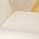 Bascuas Boho Upholstered Armchair (Bouclé White Fabric) – Mid-century Style Accent Chair - Marcel Olsen