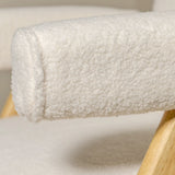 Bascuas Boho Upholstered Armchair (Bouclé White Fabric) – Mid-century Style Accent Chair - Marcel Olsen