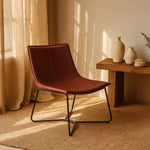 Bergondo Cocoon Accent Chair (London Brick Red ) – Mid-century Modern Coconut Style Lounge Chair - Marcel Olsen