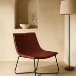 Bergondo Cocoon Accent Chair (London Brick Red ) – Mid-century Modern Coconut Style Lounge Chair - Marcel Olsen