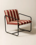 Berria Armchair Metal & Striped Fabric (Crimson Sand) – Outlet - Marcel Olsen