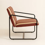 Berria Armchair Metal & Striped Fabric (Crimson Sand) – Modern Boho Summer Lounge Chair - Marcel Olsen
