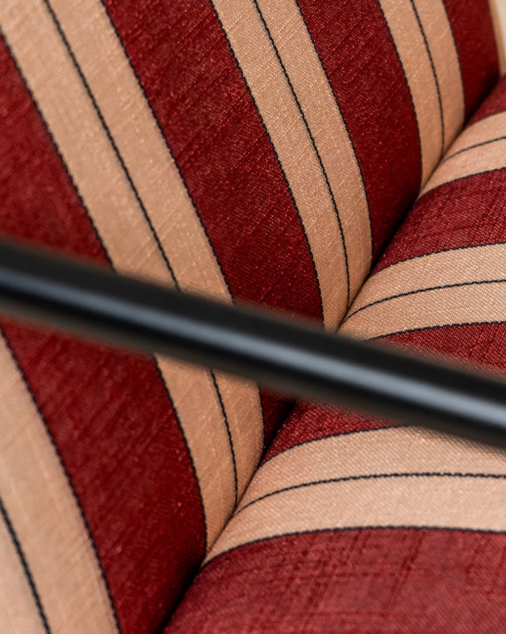 Berria Armchair Metal & Striped Fabric (Crimson Sand) – Outlet - Marcel Olsen