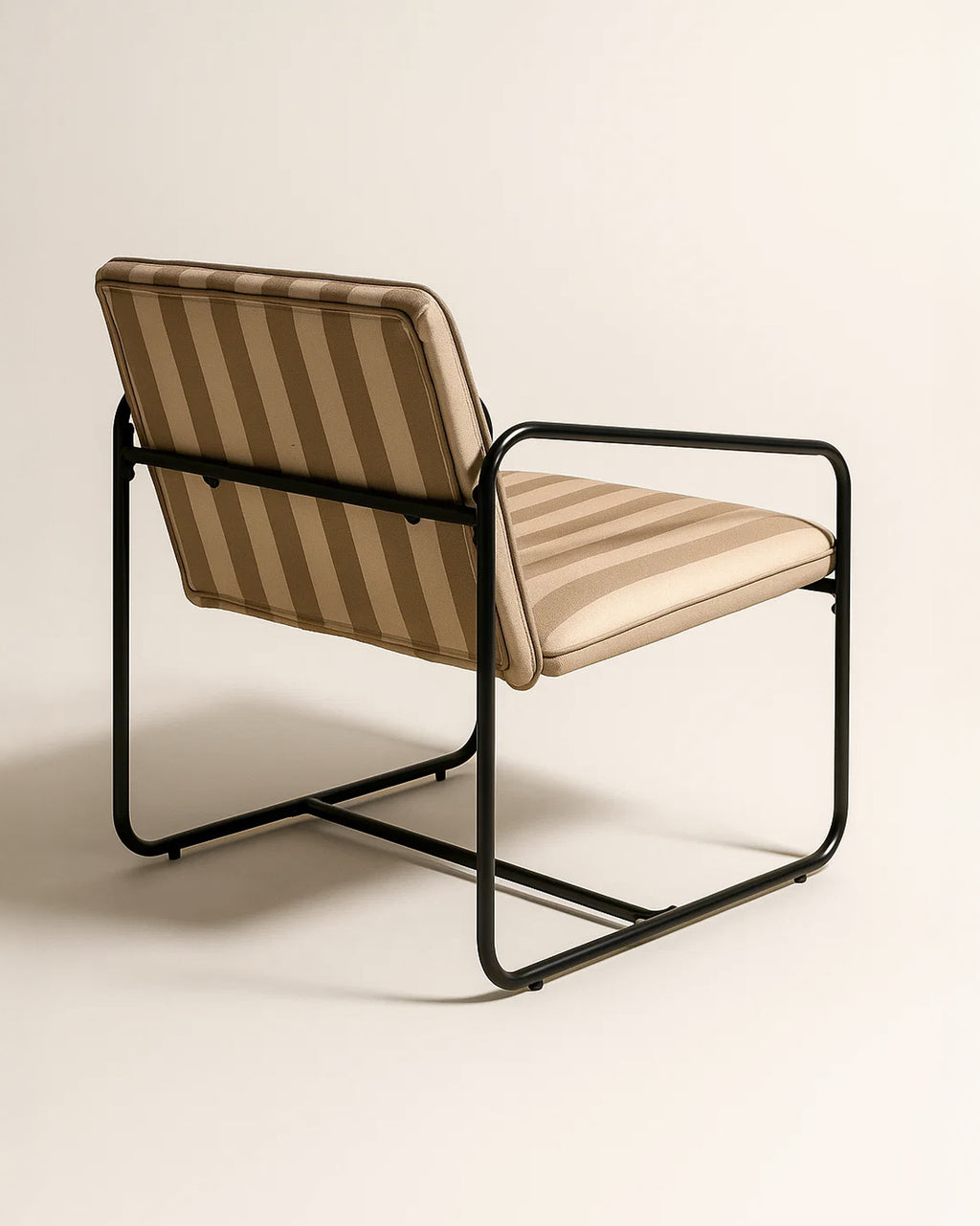 Berria Armchair Metal & Striped Fabric (Natural Sand) – Outlet - Marcel Olsen