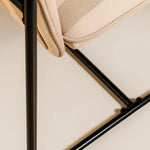 Berria Armchair Metal & Striped Fabric (Dune Sand) – Modern Boho Summer Lounge Chair - Marcel Olsen