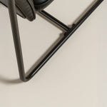 Berria Armchair Metal & Vegan Leather (Ebony Black) – Modern Industrial Ribbed Lounge Chair - Marcel Olsen