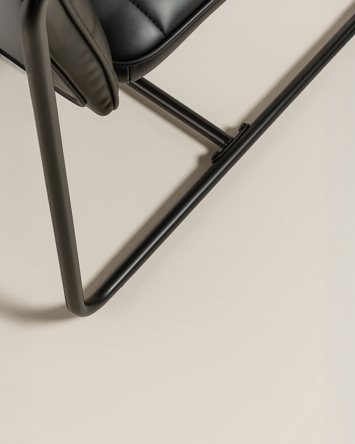 Berria Armchair Metal & Vegan Leather (Ebony Black) – Modern Industrial Ribbed Lounge Chair - Marcel Olsen