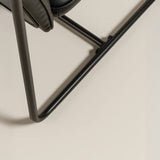 Berria Armchair Metal & Vegan Leather (Ebony Black) – Modern Industrial Ribbed Lounge Chair - Marcel Olsen