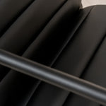 Berria Armchair Metal & Vegan Leather (Ebony Black) – Modern Industrial Ribbed Lounge Chair - Marcel Olsen