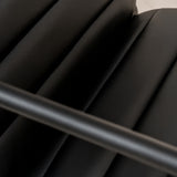 Berria Armchair Metal & Vegan Leather (Ebony Black) – Modern Industrial Ribbed Lounge Chair - Marcel Olsen