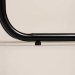 Berria Armchair Metal & Vegan Leather (Ebony Black) – Modern Industrial Ribbed Lounge Chair - Marcel Olsen