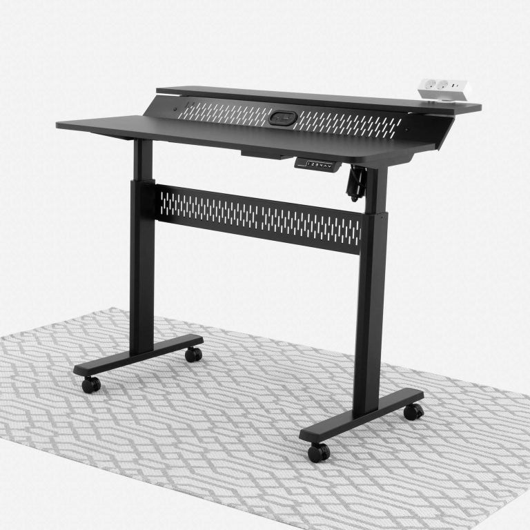 Electric Standing Desk (Black, 120cm) | Two Tier, Sit-Stand Desk - Outlet Electric Standing Desk - Marcel Olsen