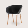 Casco Modern Dining Chair (Jet Black) – Scandinavian Style Shell Chair with Wooden Legs - Marcel Olsen