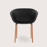 Casco Modern Dining Chair (Jet Black) – Scandinavian Style Shell Chair with Wooden Legs - Marcel Olsen
