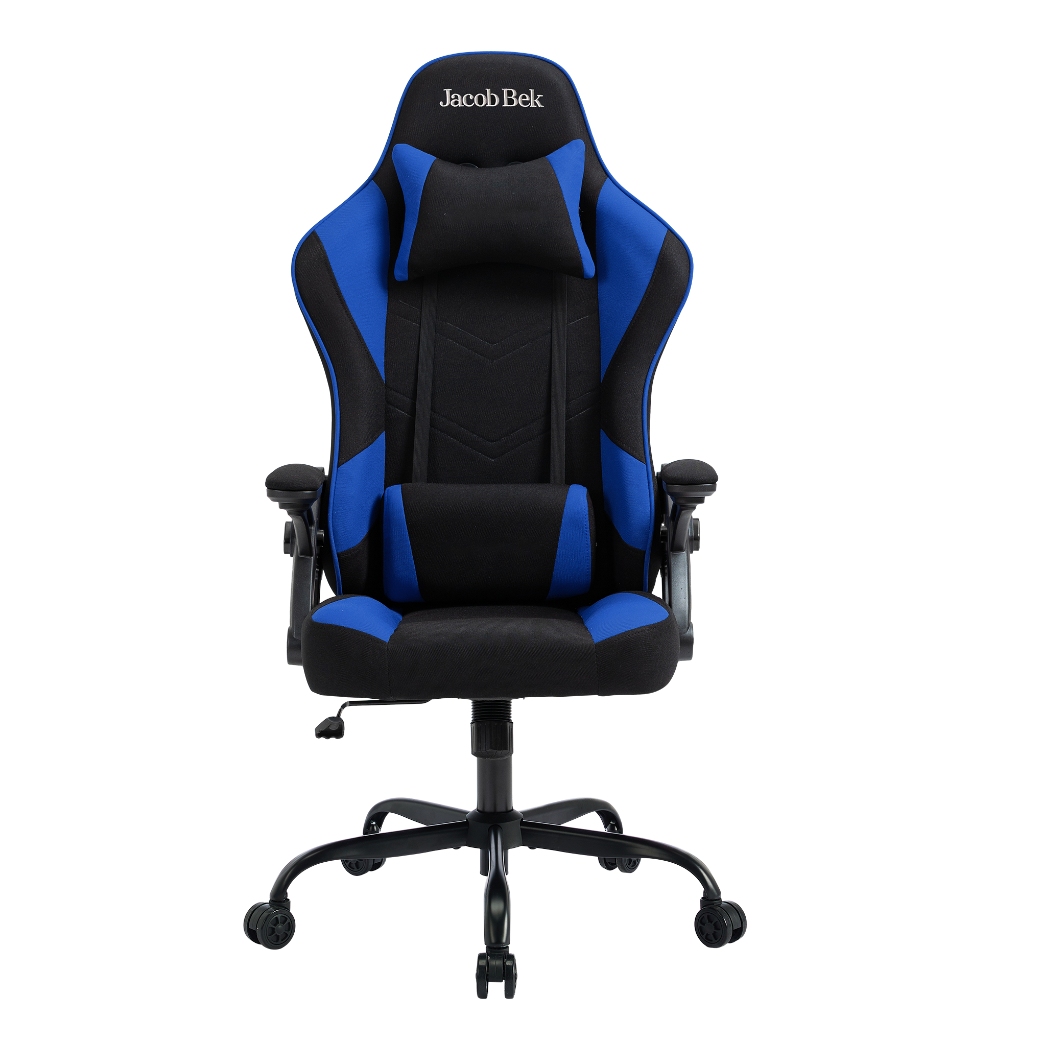 Gaming Chair Ergonomic (Blitz Blue) | Reclining, Adjustable Arms (Fabric) Gaming Chair - Jacob Bek Gaming