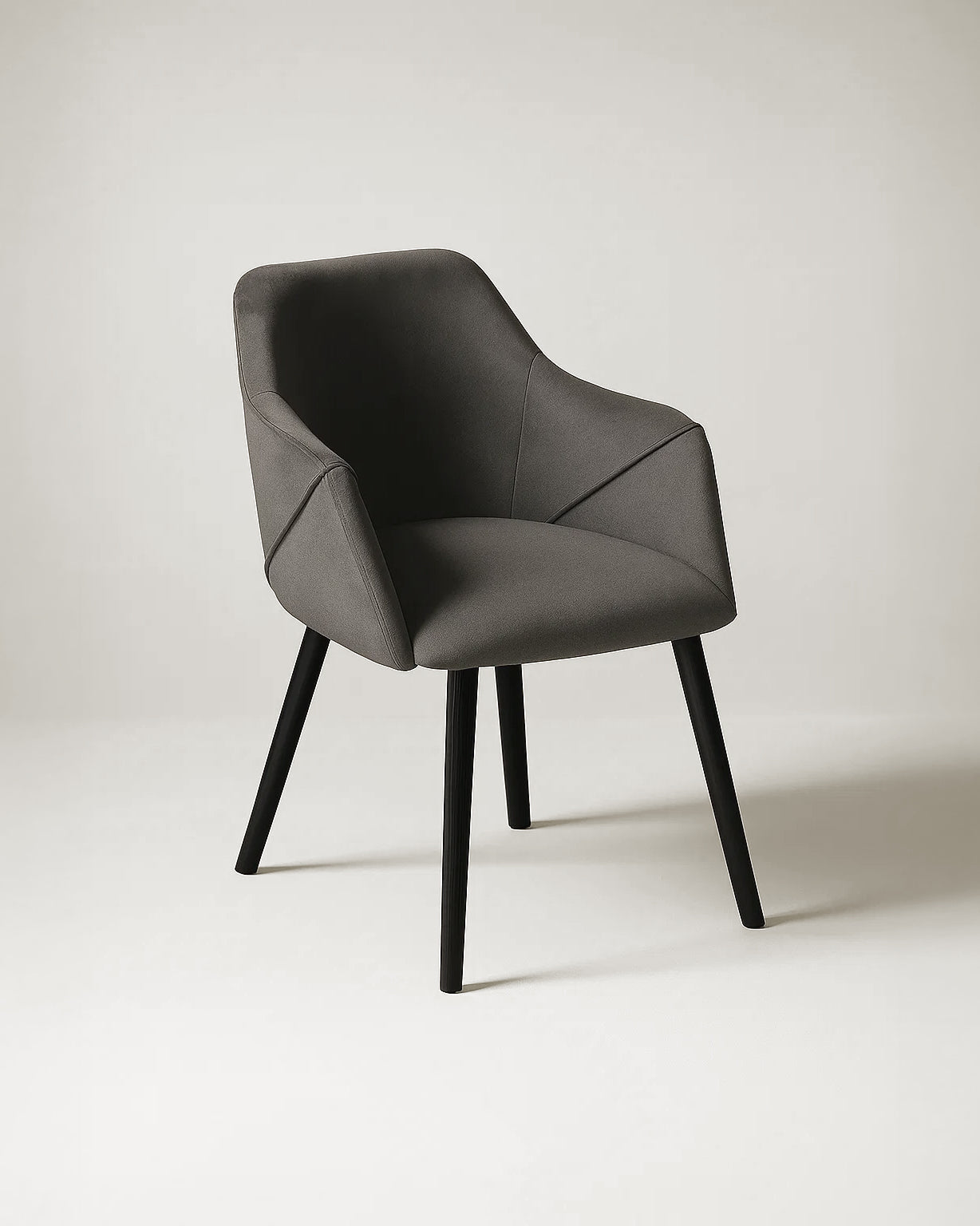 Bonanova Velvet Dining Chair (Granite Grey Fabric) – Modern Upholstered Dining Chair with Armrests - Marcel Olsen