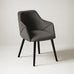 Bonanova Velvet Dining Chair (Granite Grey Fabric) – Modern Upholstered Dining Chair with Armrests - Marcel Olsen