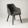 Bonanova Velvet Dining Chair (Granite Grey Fabric) – Modern Upholstered Dining Chair with Armrests - Marcel Olsen
