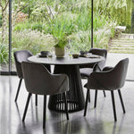 Bonanova Velvet Dining Chair (Granite Grey Fabric) – Modern Upholstered Dining Chair with Armrests - Marcel Olsen