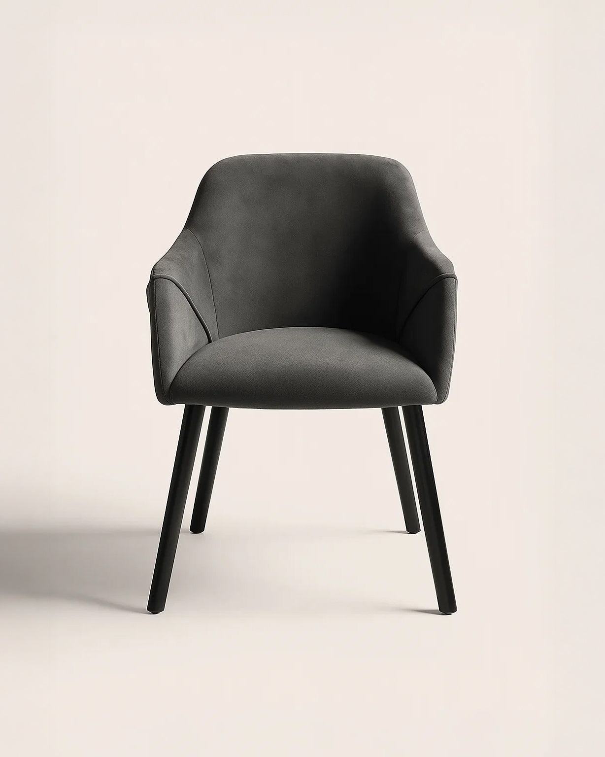 Bonanova Velvet Dining Chair (Granite Grey Fabric) – Modern Upholstered Dining Chair with Armrests - Marcel Olsen